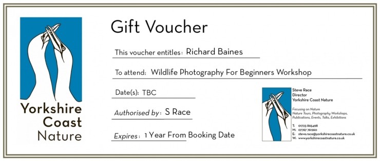 Wildlife Photography For Beginners Gift Voucher