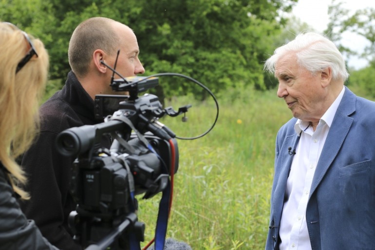 Jono interviewing Sir David Attenborough