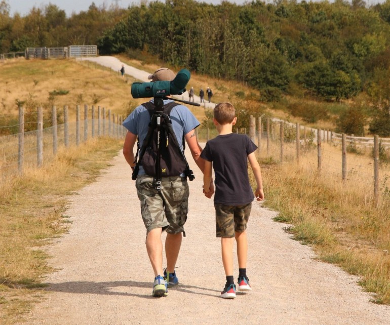 Jono birding with his son