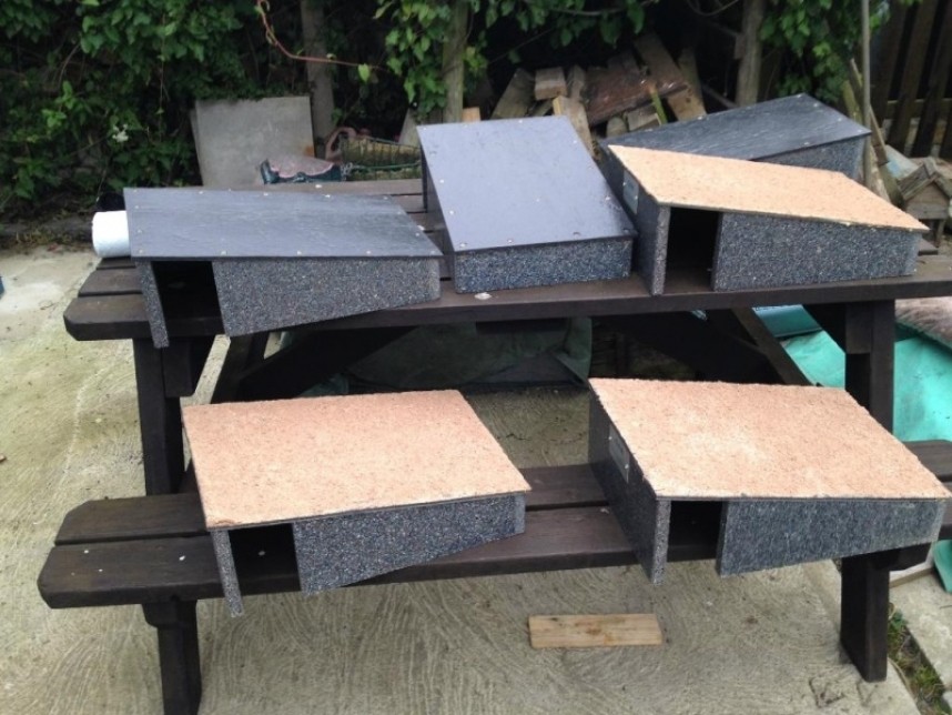 Nest boxes ready for the island built by Green Future Building
