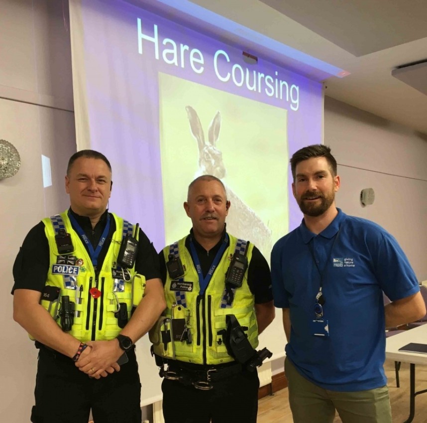 Jack with Wildlife Crime Officers © RSPB Species Investigation