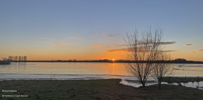The Lower Derwent Valley National Nature Reserve winter sunset © Richard Baines