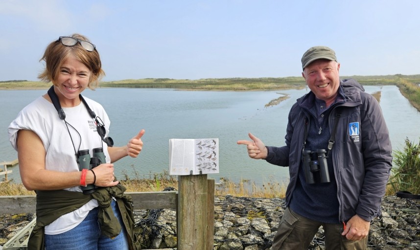 Waders, waders and more waders! leading our Waders for beginners walk at Migfest