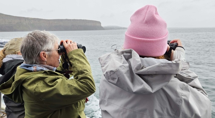 Guests enjoying the dolphins - Yorkshire Coast Nature Seabird & Whale trip 2 September 2026 © Richard Baines